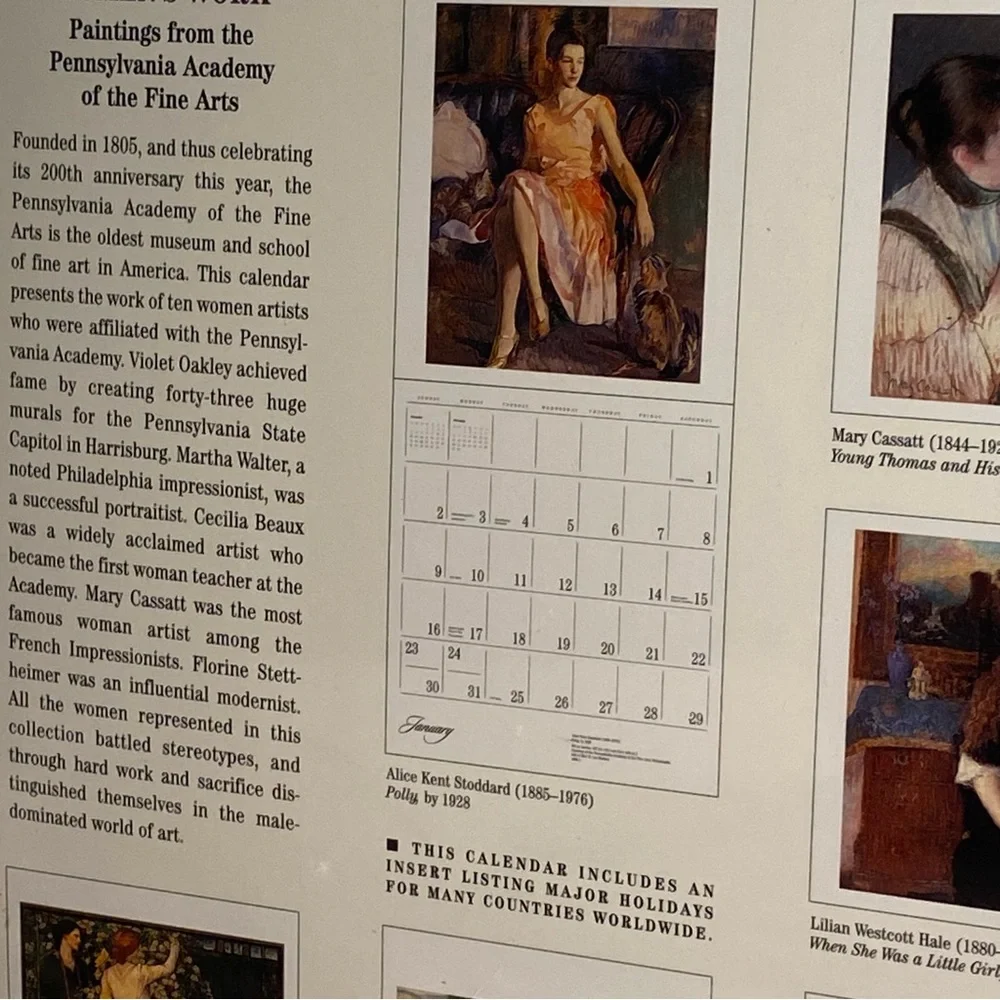 Women’s Work 2005 Calendar Pomegranate painting prints Pennsylvania Academy Art